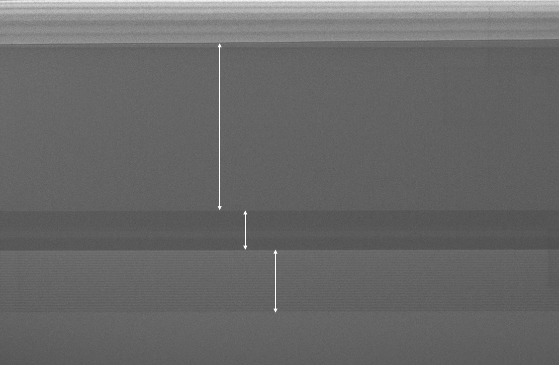 SEM cross-section of custom epitaxial layer structure